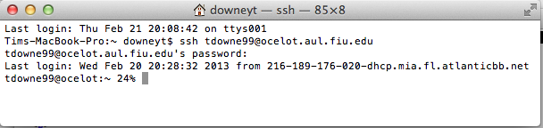 ssh loged in